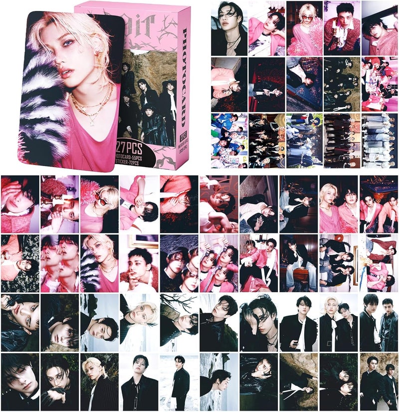 PYAJUU Stray Kids Photocards 127PCS DO IT Photo Card Set Stray Kids DO IT Album Merch Boys and Girls Card Set 55 PCS Photocard and 72 PCS Stickers Gift for STAY - Image 5